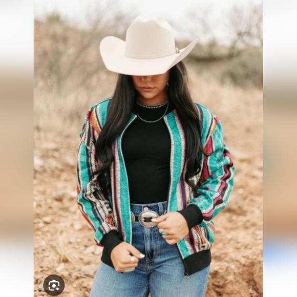 Sterling Kreek NWT Long Time Coming Bomber Jacket Size Medium Western - Picture 2 of 14